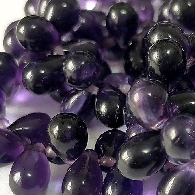 チェコビーズ ドロップ 6x9mm パープルクリスタルミックス｜20個入 ハンドメイド素材 BULBULBEADS