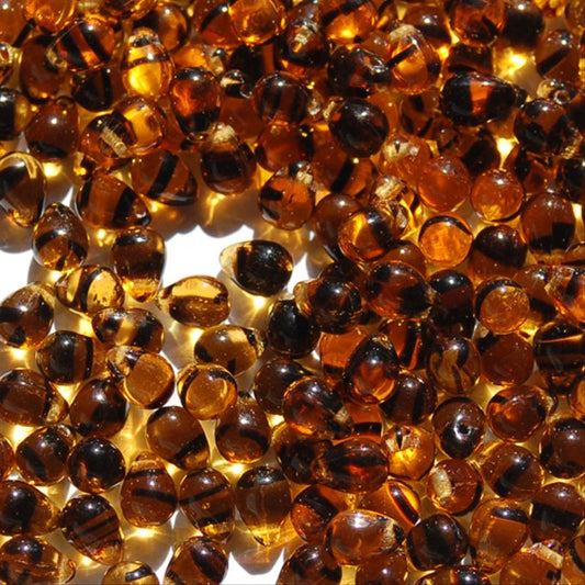 チェコビーズ ドロップ 5×7mm タイガー トパーズ｜30個入 ハンドメイド素材 BULBULBEADS