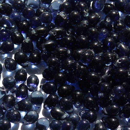 チェコビーズ ドロップ 5×7mm モンタナ ブルー｜30個入 ハンドメイド素材 BULBULBEADS