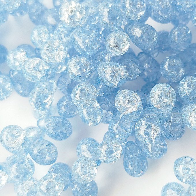 チェコビーズ ドロップ 6x9mm クラック・スカイブルー｜20個入 ハンドメイド素材 BULBULBEADS