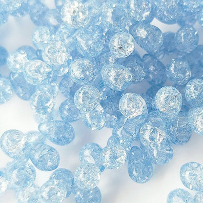 チェコビーズ ドロップ 6x9mm クラック・スカイブルー｜20個入 ハンドメイド素材 BULBULBEADS