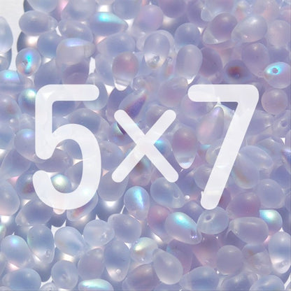 チェコビーズ ドロップ 5x7mm アレキサンドライト マット AB｜20個入 ハンドメイド素材 BULBULBEADS