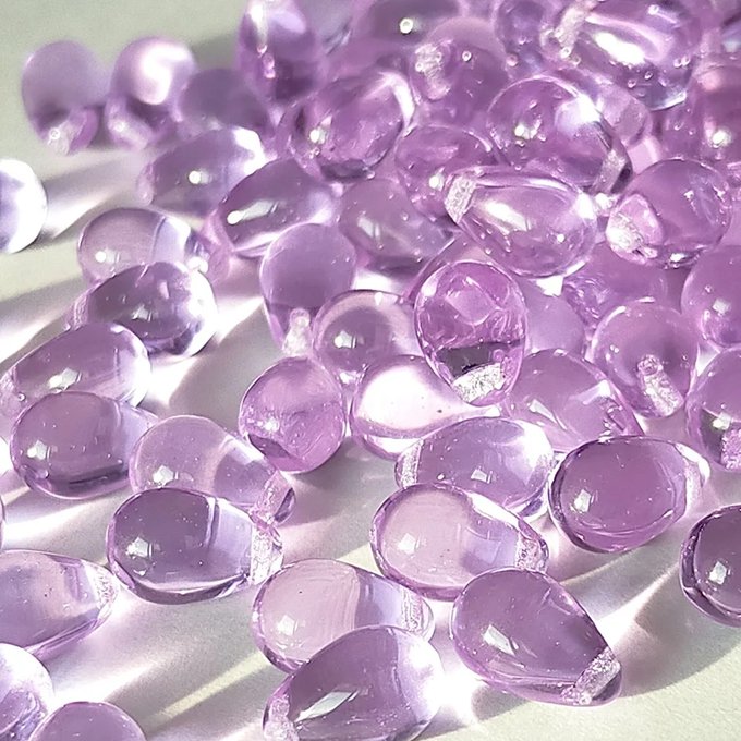 チェコビーズ ドロップ 6x9mm オーキッドパープル0｜20個入 ハンドメイド素材 BULBULBEADS
