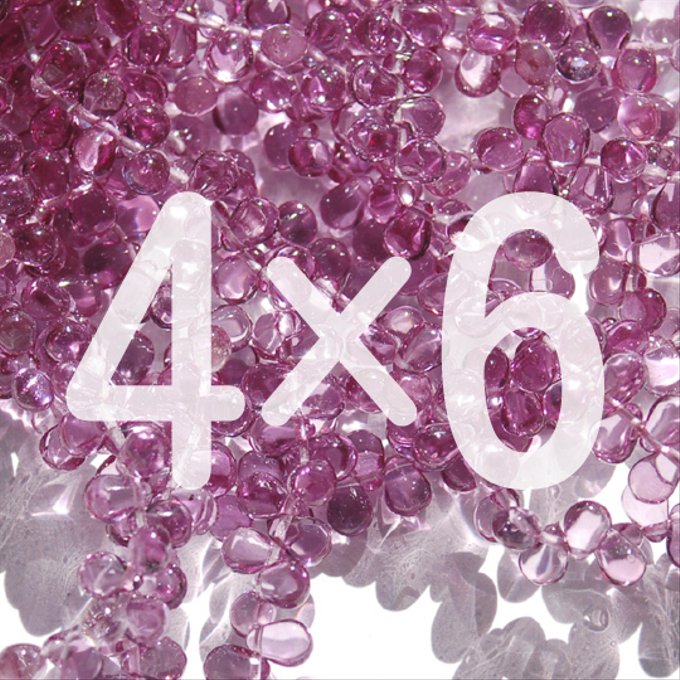 チェコビーズ ドロップ 4×6mm ラベンダークリア｜40個入 ハンドメイド素材 BULBULBEADS