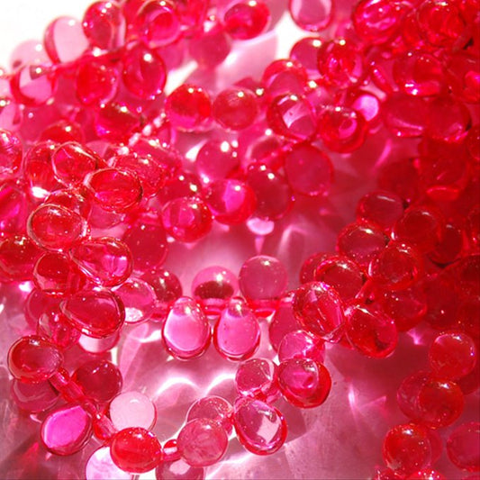 チェコビーズ ドロップ 5×7mm コットン キャンディ ラッカーコート｜30個入 ハンドメイド素材 BULBULBEADS