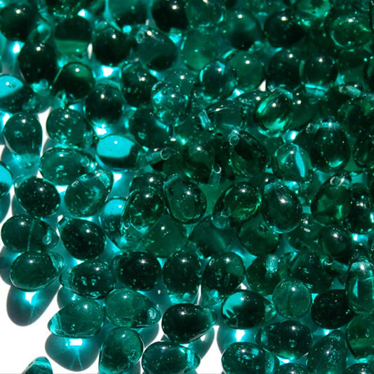 チェコビーズ ドロップ 5×7mm エメラルド グリーン｜30個入 ハンドメイド素材 BULBULBEADS