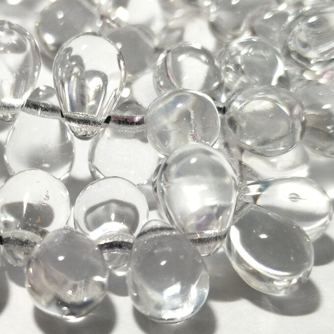 チェコビーズ ドロップ 6x9mm クリスタルクリア｜10個入 ハンドメイド