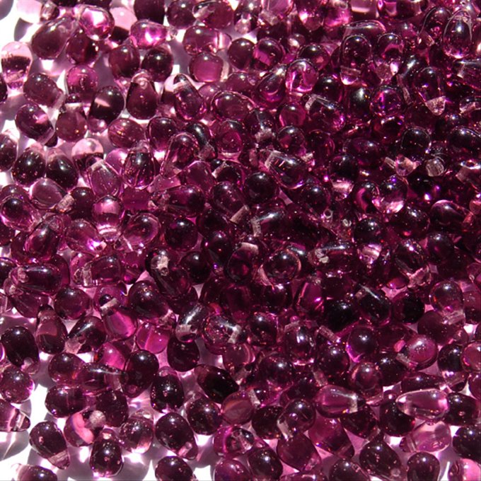 チェコビーズ ドロップ 4x6mm アメジスト｜30個入 ハンドメイド素材 BULBULBEADS