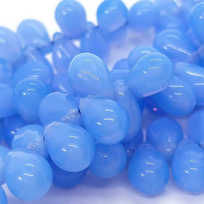 チェコビーズ ドロップ 6x9mm サファイアブルー0・オパール｜20個入 ハンドメイド素材 BULBULBEADS