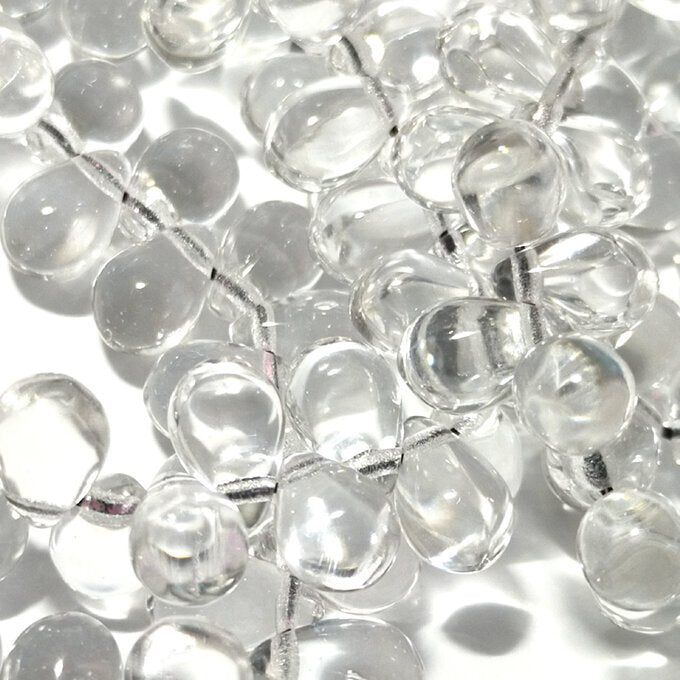 チェコガラスビーズ ドロップ 6×9mm クリスタルクリア