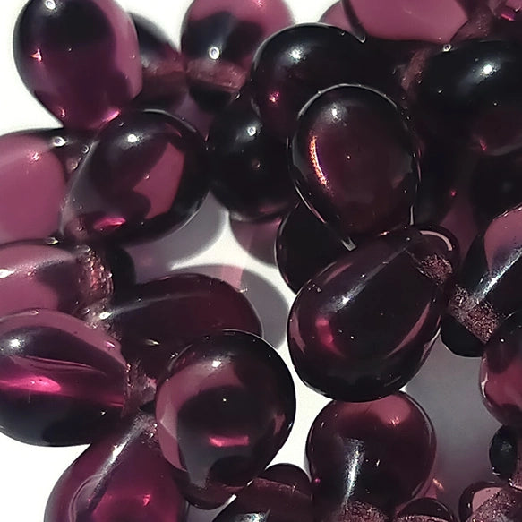 チェコビーズ ドロップ 6x9mm アメジストパープル6・クリア｜10個入 ハンドメイド素材 BULBULBEADS