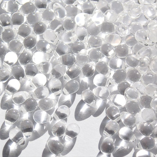 チェコビーズ ドロップ 5×7mm クリスタル クリア｜30個入 ハンドメイド素材 BULBULBEADS