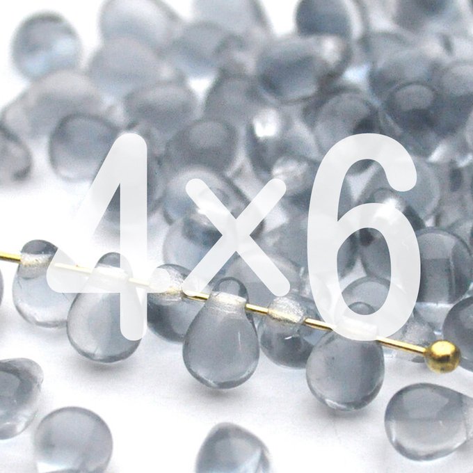 チェコビーズ ドロップ 4×6mm モンタナ・コンビ｜60個入 ハンドメイド素材 BULBULBEADS