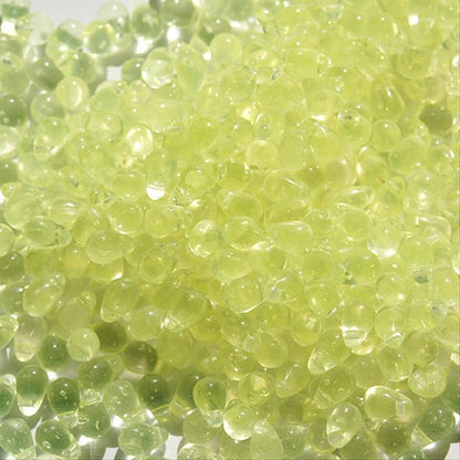 チェコビーズ ドロップ 4×6mm ジョンキルイエロー｜40個入 ハンドメイド素材 BULBULBEADS