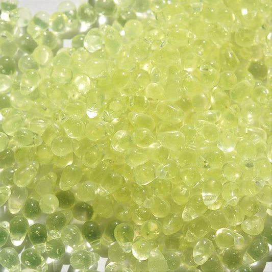 チェコビーズ ドロップ 4×6mm ジョンキルイエロー｜40個入 ハンドメイド素材 BULBULBEADS
