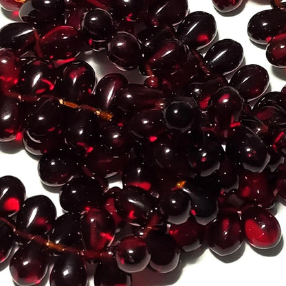 チェコガラスビーズ ドロップ 6×9mm ガーネットレッド1・クリア