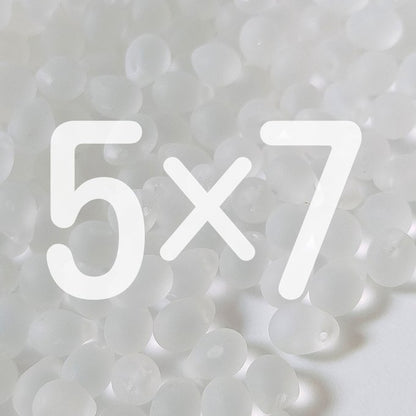 チェコビーズ ドロップ 5×7mm クリスタル クリア マット｜40個入 ハンドメイド素材 BULBULBEADS