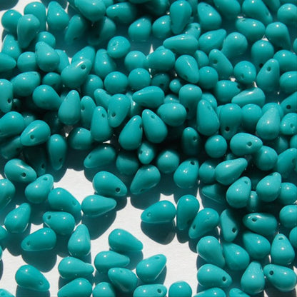 チェコビーズ ドロップ 4×6mm ターコイズ｜40個入 ハンドメイド素材 BULBULBEADS