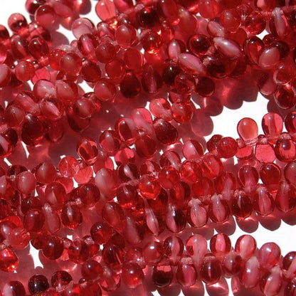 チェコビーズ ドロップ 4×6mm ポメグラネート｜20個入 ハンドメイド素材 BULBULBEADS