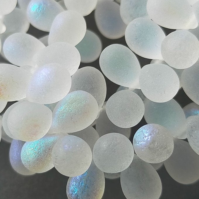 チェコビーズ ドロップ 6x9mm クリスタル・エッチドAB｜20個入 ハンドメイド素材 BULBULBEADS