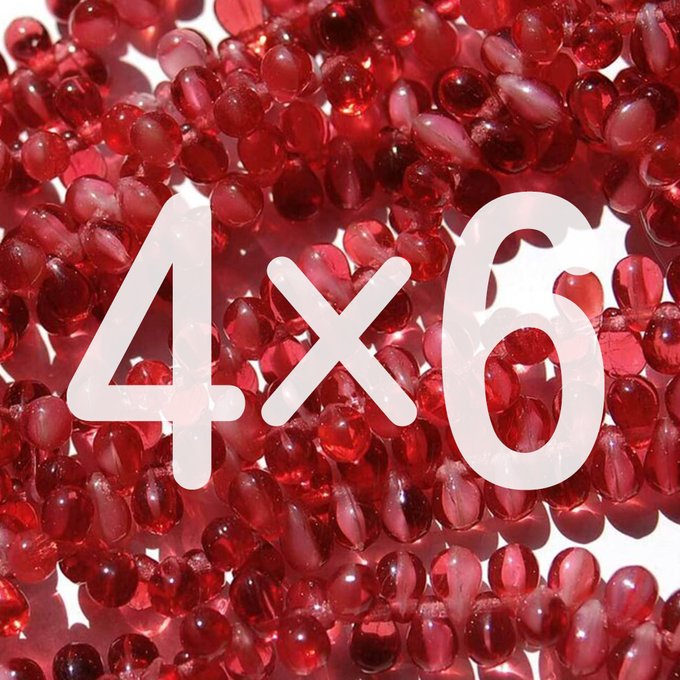 チェコビーズ ドロップ 4×6mm ポメグラネート｜20個入 ハンドメイド素材 BULBULBEADS