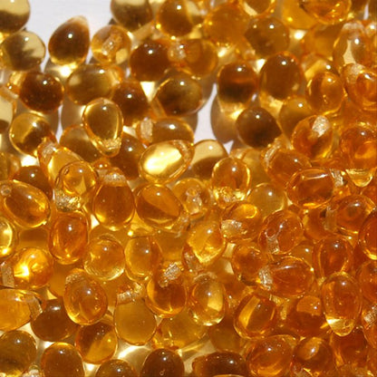 チェコビーズ ドロップ 5x7mm トパーズ イエロー 4 クリア｜20個入 ハンドメイド素材 BULBULBEADS