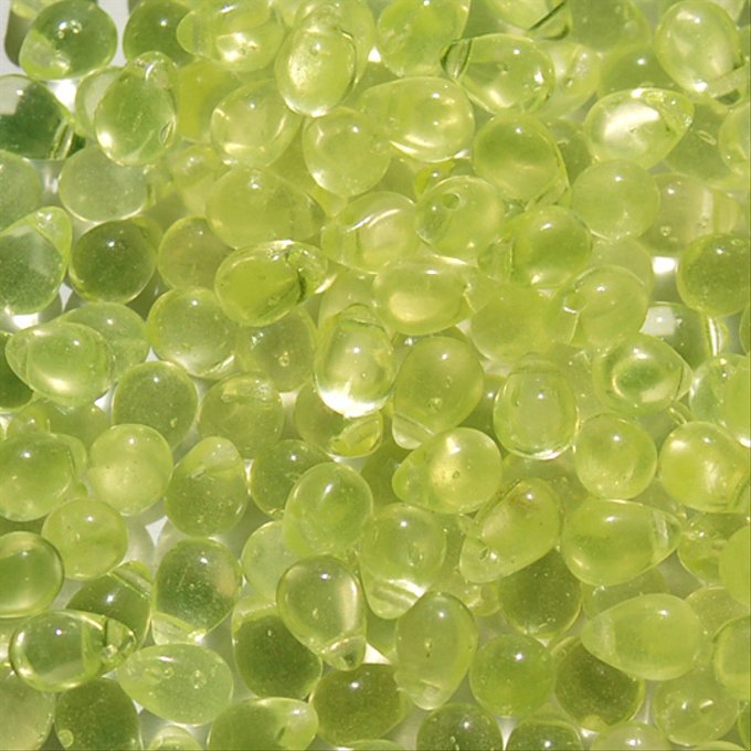 チェコビーズ ドロップ 6x9mm ジョンキルイエロー3・クリア｜10個入 ハンドメイド素材 BULBULBEADS