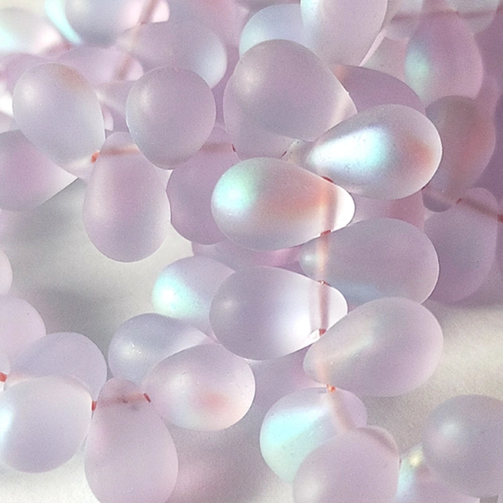 チェコガラスビーズ ドロップ 6×9mm アレキサンドライト・マットAB