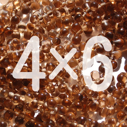 チェコビーズ ドロップ 4x6mm スモーキー トパーズ｜30個入 ハンドメイド素材 BULBULBEADS